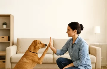 Clase de adiestramiento canino en Madrid a domicilio con una tutora y su perro